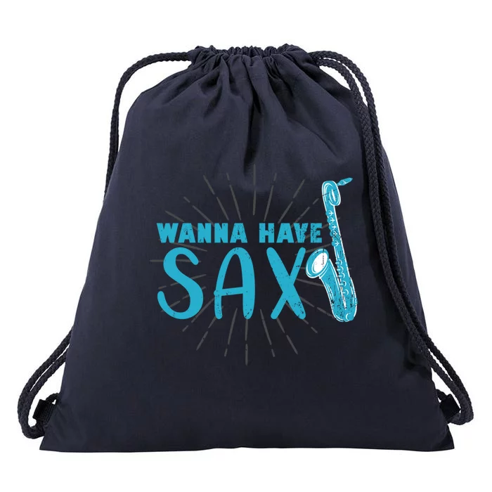 Saxophone Jazz Musician Funny Gift Sax Saxophonist Gift Drawstring Bag