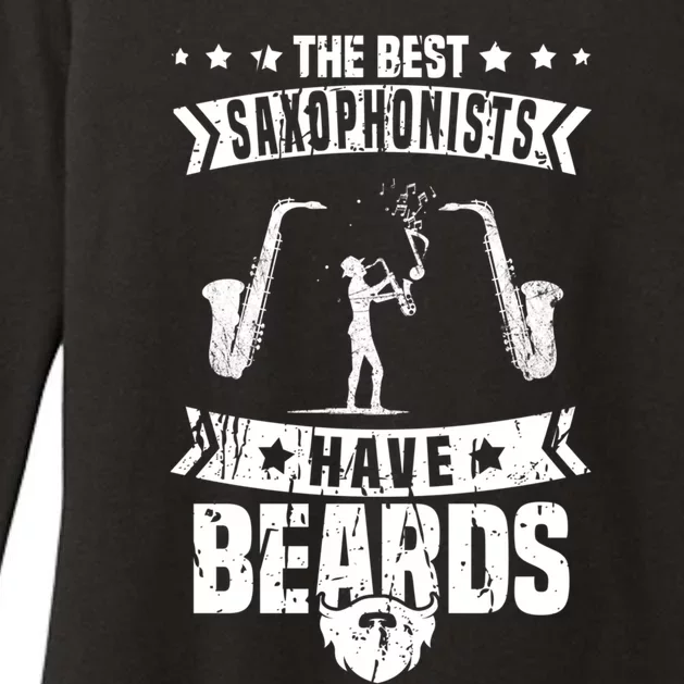 Saxophone Jazz Musician Beard Gift Sax Saxophonist Great Gift Womens CVC Long Sleeve Shirt