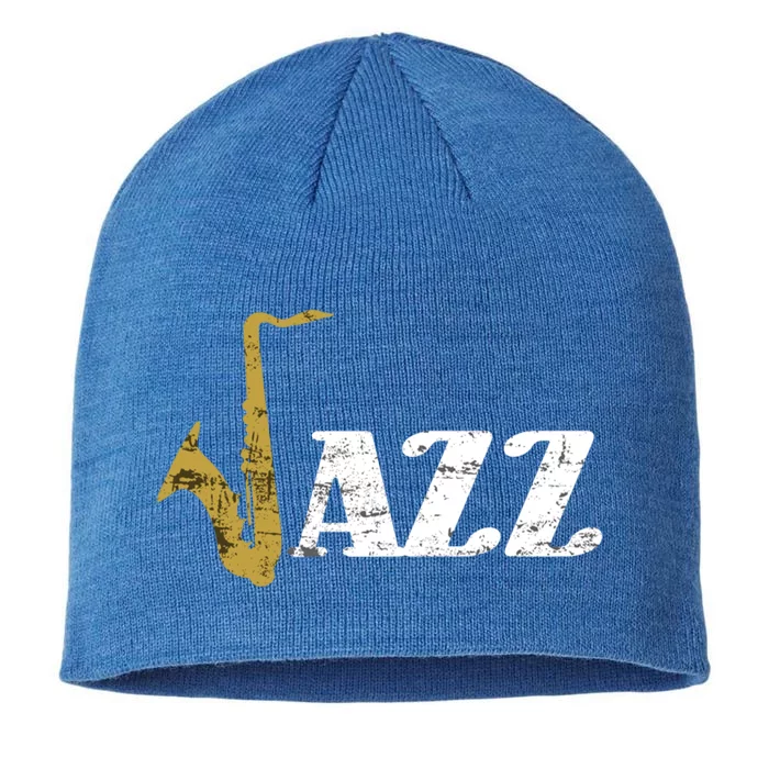 Saxophone Jazz Musician Dad Gift Fathers Day Sax Cool Gift 8 1/2in Sustainable Knit Beanie