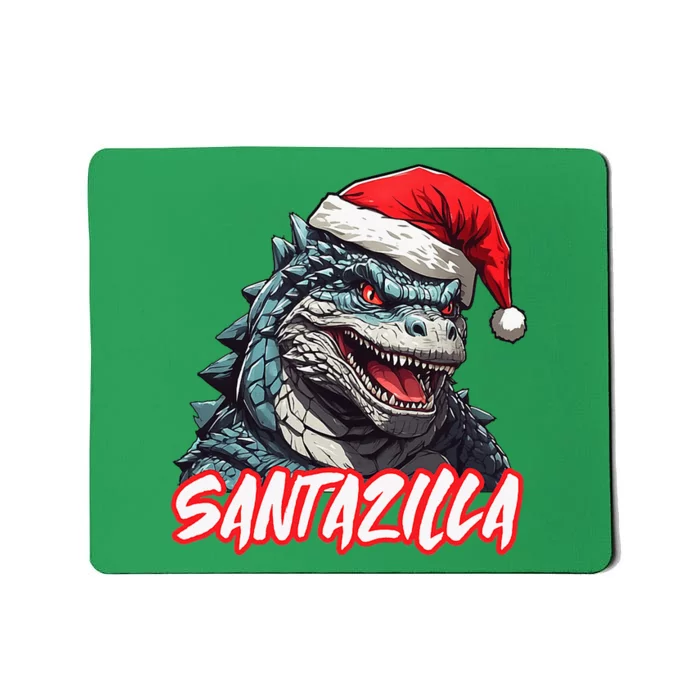 Santazilla Japanese Monster Kaiju Christmas Mousepad