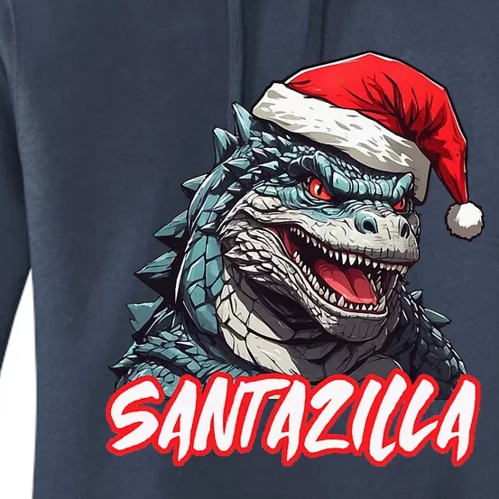 Santazilla Japanese Monster Kaiju Christmas Women's Pullover Hoodie