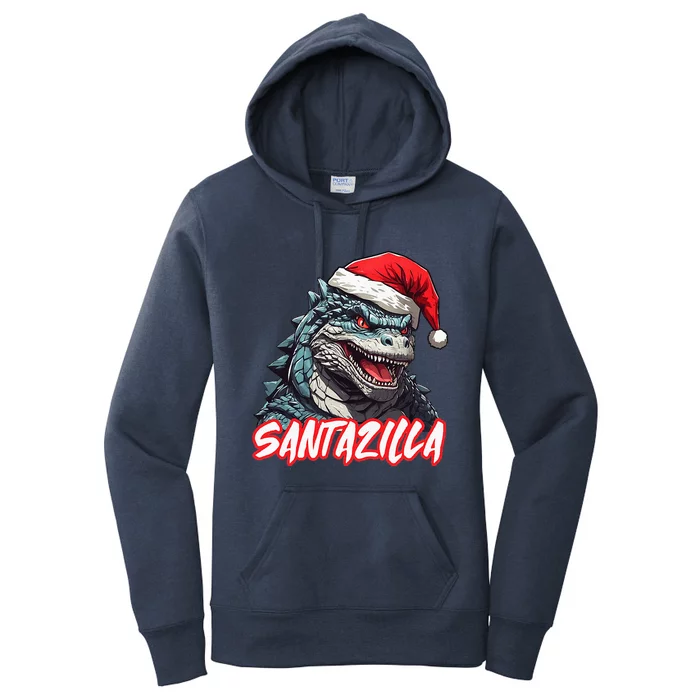 Santazilla Japanese Monster Kaiju Christmas Women's Pullover Hoodie