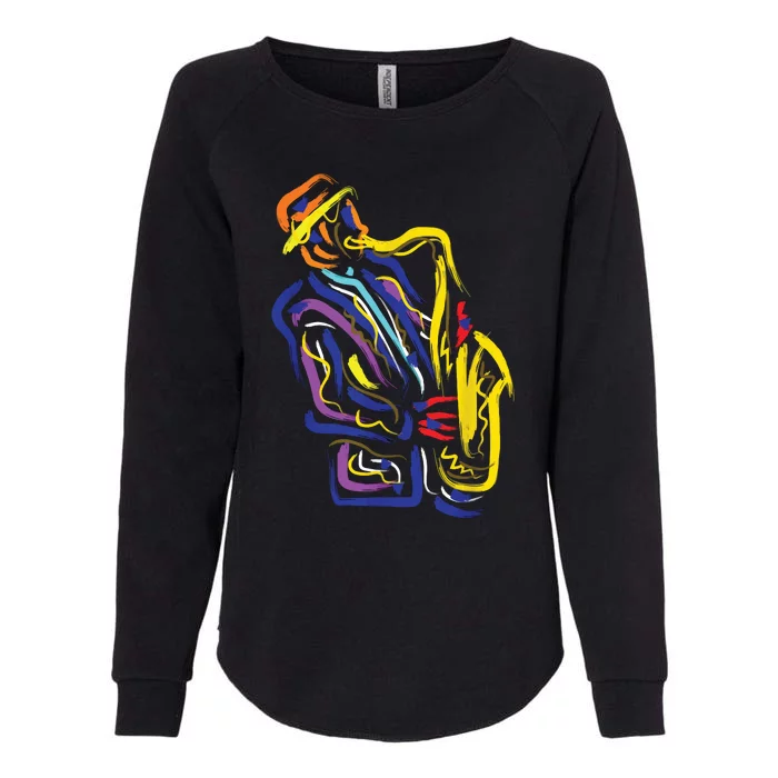 Saxophonist Jazz Musician Gift Idea Saxophone Womens California Wash Sweatshirt