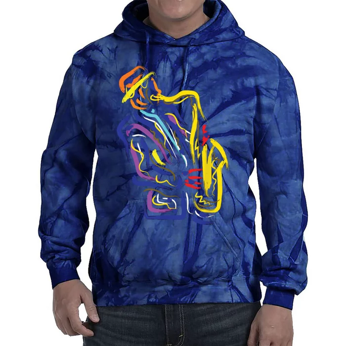 Saxophonist Jazz Musician Gift Idea Saxophone Tie Dye Hoodie