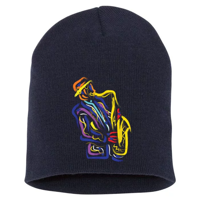 Saxophonist Jazz Musician Gift Idea Saxophone Short Acrylic Beanie