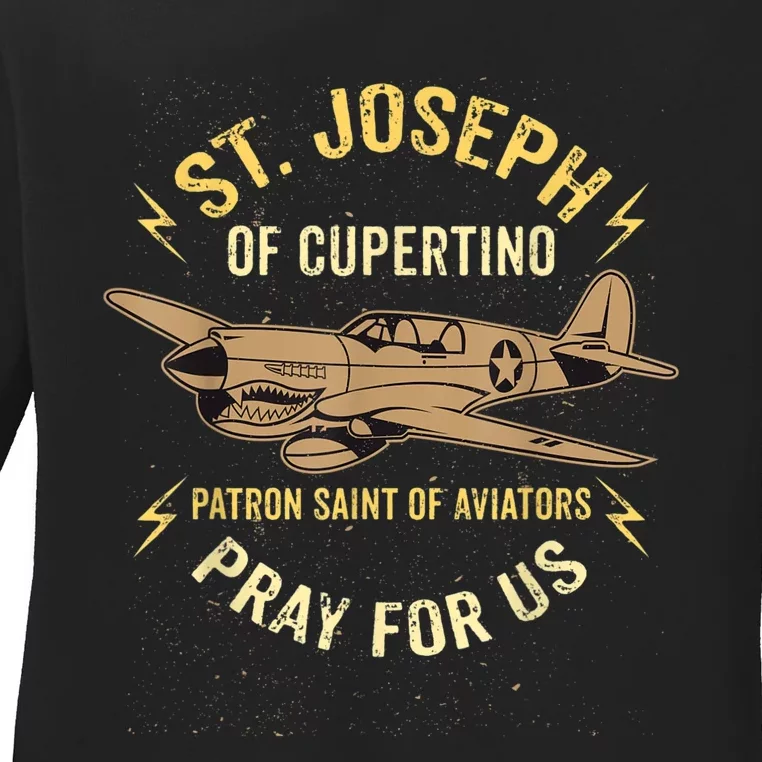 St. Joseph Of Cupertino Patron Saint Of Pilots Aviators Men Ladies Long Sleeve Shirt