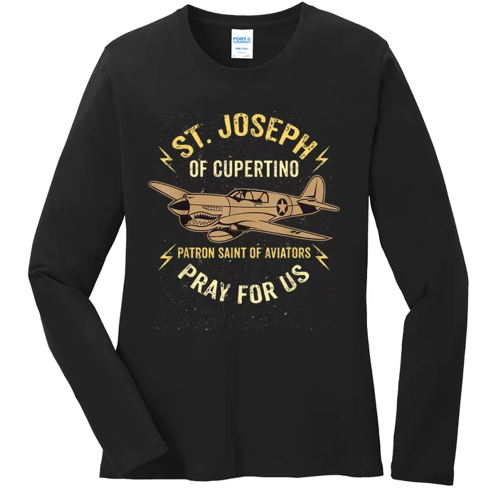 St. Joseph Of Cupertino Patron Saint Of Pilots Aviators Men Ladies Long Sleeve Shirt