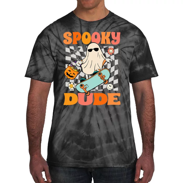 Spooky Jack O Lantern Halloween Costume for Skateboarders Tie-Dye T-Shirt