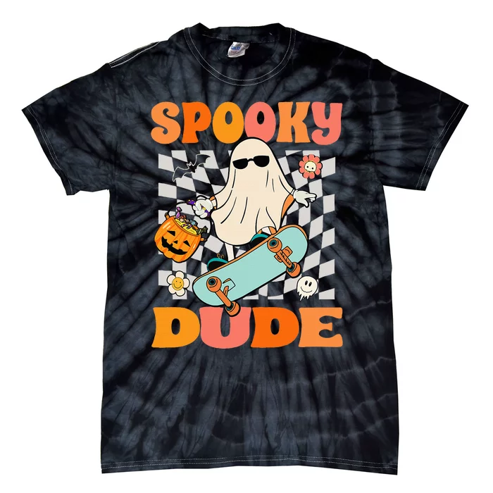 Spooky Jack O Lantern Halloween Costume for Skateboarders Tie-Dye T-Shirt