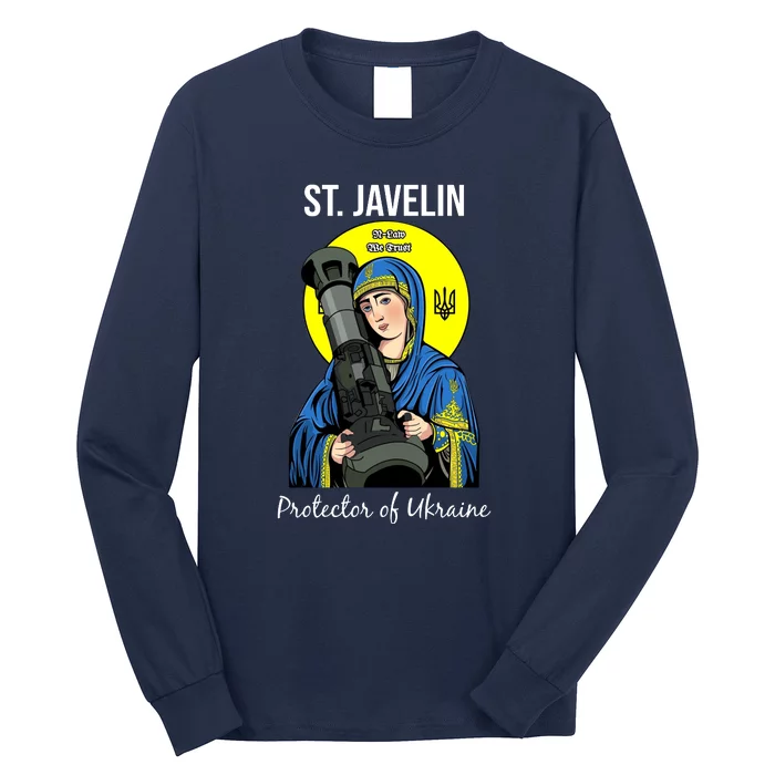 St. Javelin Protector Of Ukraine Support Stand With Ukraine Long Sleeve Shirt