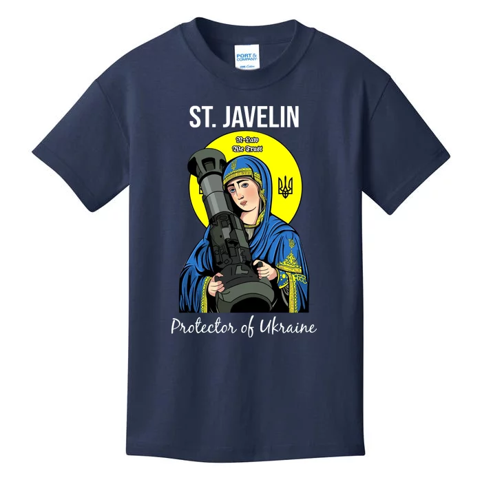 St. Javelin Protector Of Ukraine Support Stand With Ukraine Kids T-Shirt