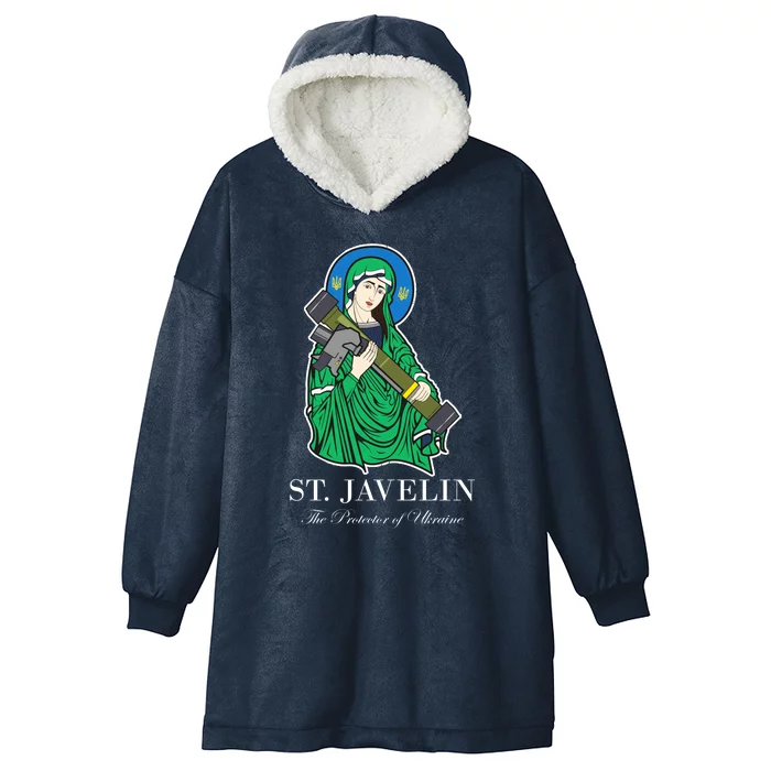 St. Javelin Protector Of Ukraine Hooded Wearable Blanket