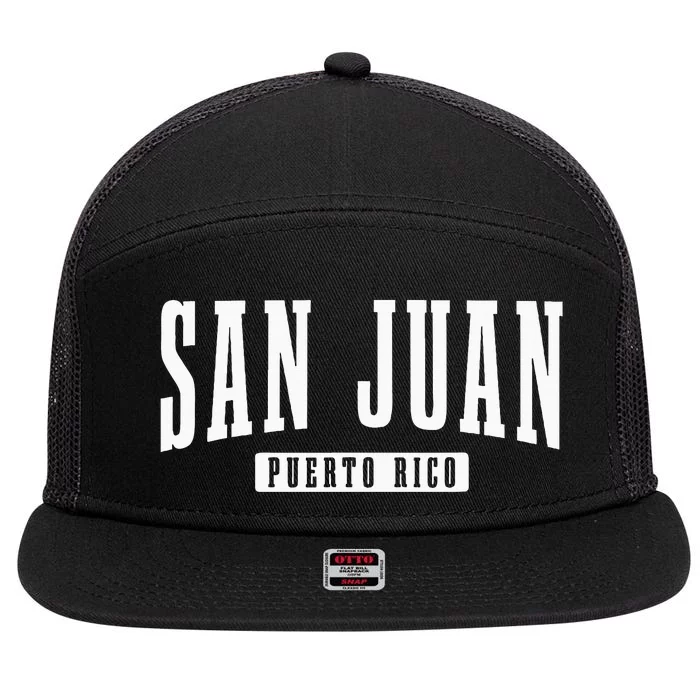 San Juan Puerto Rico Pride Puerto Rican Boricua 7 Panel Mesh Trucker Snapback Hat