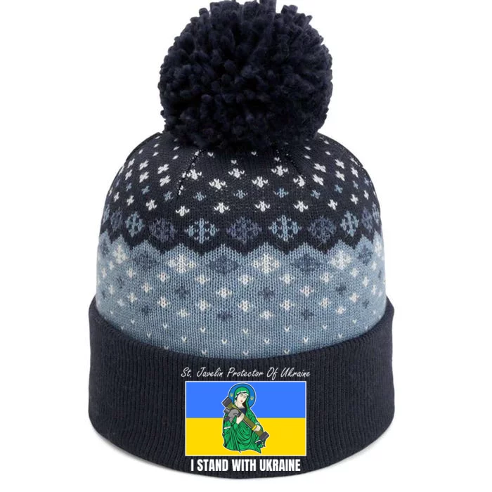 St. Javelin Protector Of Ukraine I Stand With Ukraine The Baniff Cuffed Pom Beanie