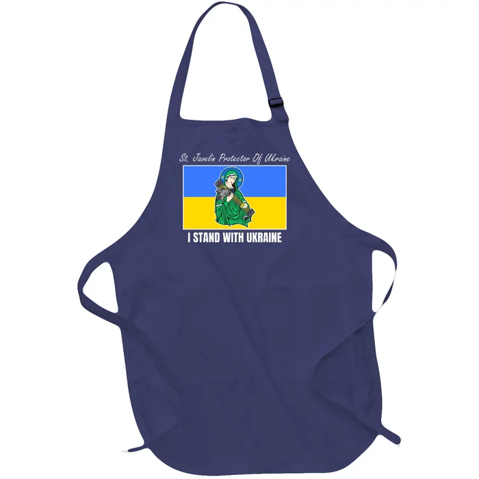 St. Javelin Protector Of Ukraine I Stand With Ukraine Full-Length Apron With Pocket