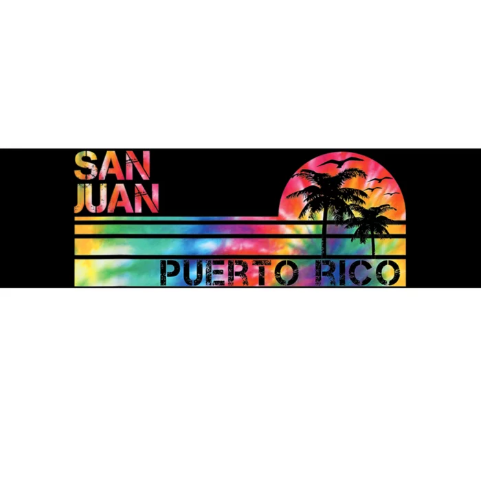 San Juan Puerto Rico Tie Dye Vintage Inspired Striped Bumper Sticker