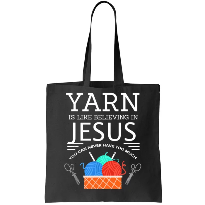 Sewing Jesus Quilting Yarn Needle Christian Tote Bag