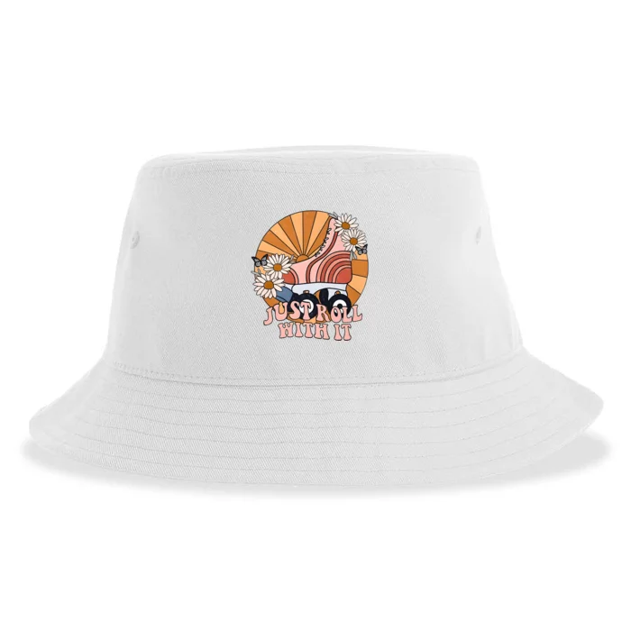 Sunshine Just Roll With It Roller Groovy Vibes Skate Skating Sustainable Bucket Hat