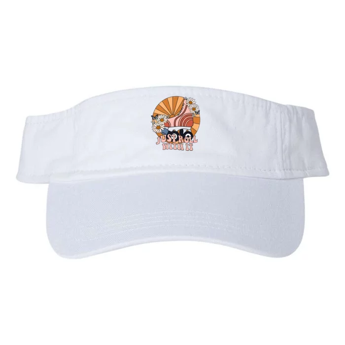 Sunshine Just Roll With It Roller Groovy Vibes Skate Skating Valucap Bio-Washed Visor