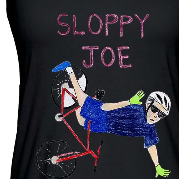 Sloppy Joe Running The Country Is Like Riding A Bike Ladies Essential Flowy Tank