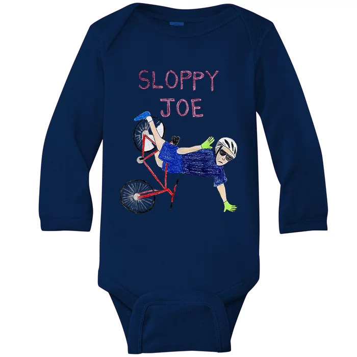 Sloppy Joe Running The Country Is Like Riding A Bike Baby Long Sleeve Bodysuit