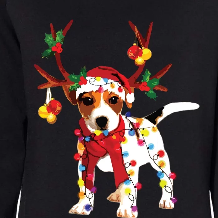 Santa Jack Russell Gorgeous Reindeer Light Christmas Womens California Wash Sweatshirt