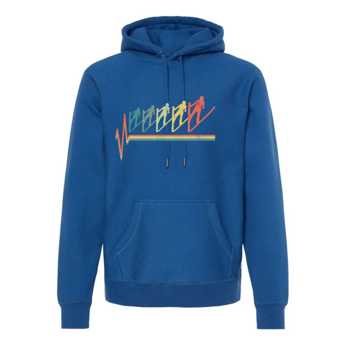 Ski Jumping Skiing Heartbeat Jump Hill Skier Gift Cute Gift Premium Hoodie