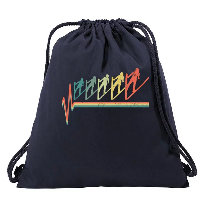 Ski Jumping Skiing Heartbeat Jump Hill Skier Gift Cute Gift Drawstring Bag