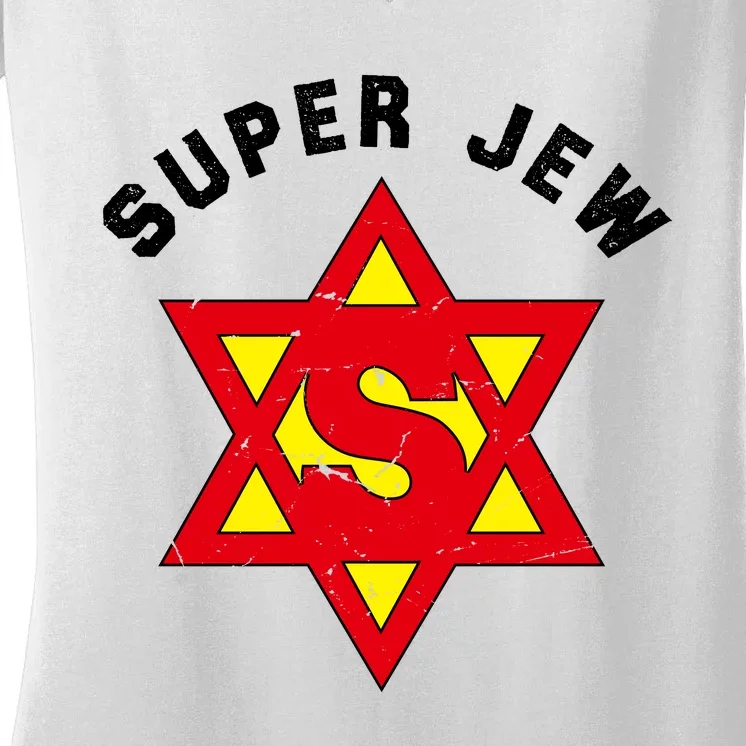 Super Jew Shirt Funny SuperJew Women's V-Neck T-Shirt