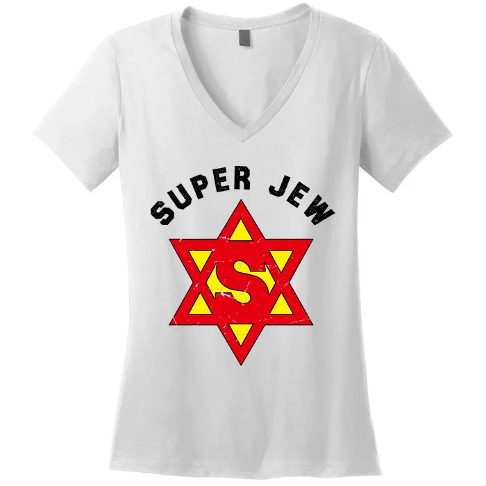 Super Jew Shirt Funny SuperJew Women's V-Neck T-Shirt