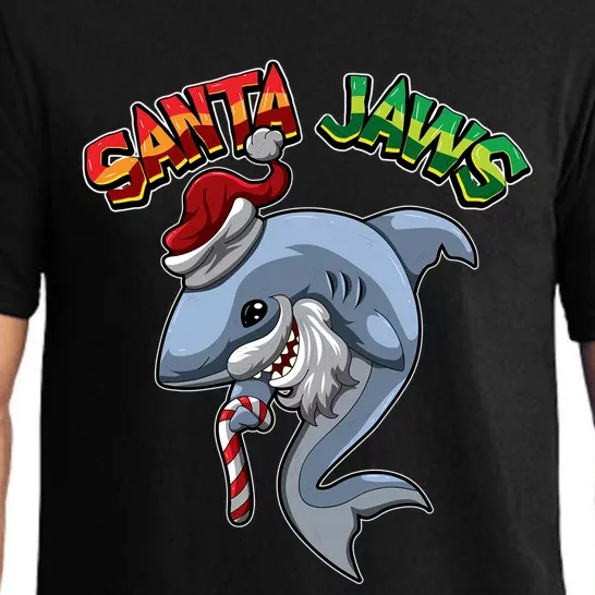 Santa Jaws Shark Dressed As Santa Claus Xmas Pun Gift Pajama Set