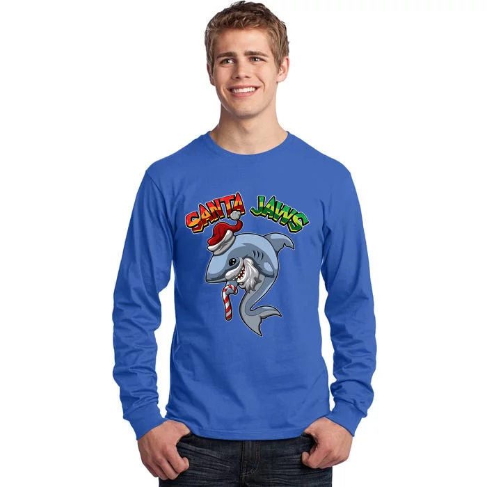 Santa Jaws Shark Dressed As Santa Claus Xmas Pun Gift Tall Long Sleeve T-Shirt