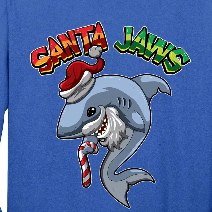 Santa Jaws Shark Dressed As Santa Claus Xmas Pun Gift Tall Long Sleeve T-Shirt