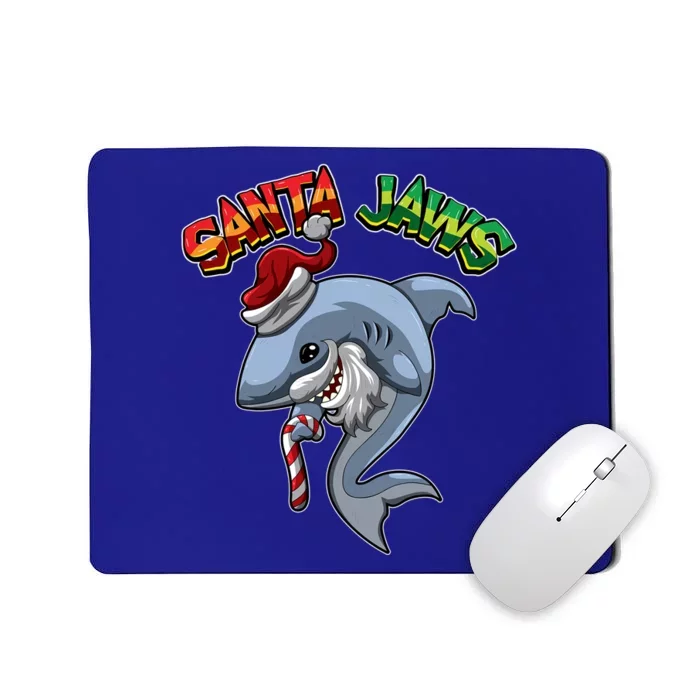 Santa Jaws Shark Dressed As Santa Claus Xmas Pun Gift Mousepad