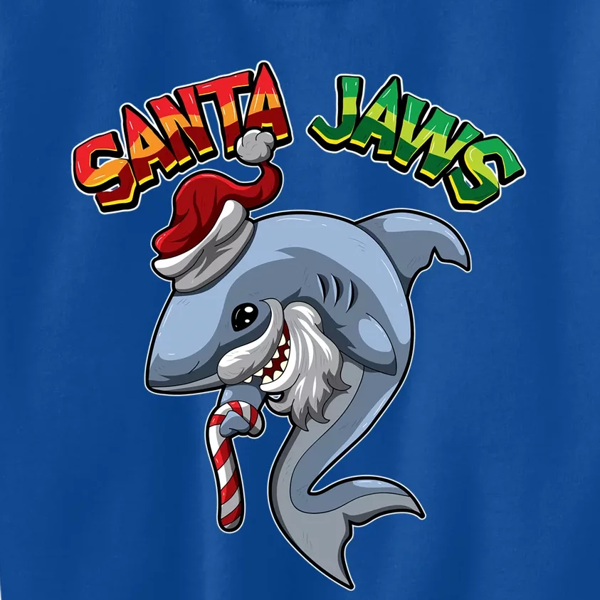 Santa Jaws Shark Dressed As Santa Claus Xmas Pun Gift Kids Sweatshirt