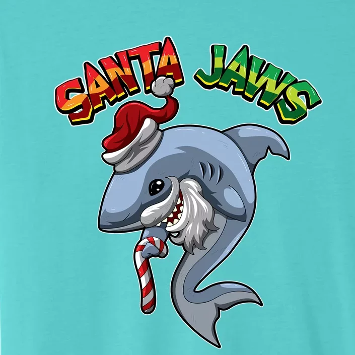 Santa Jaws Shark Dressed As Santa Claus Xmas Pun Gift ChromaSoft Performance T-Shirt