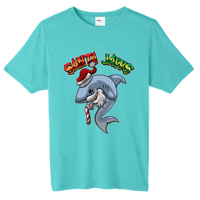 Santa Jaws Shark Dressed As Santa Claus Xmas Pun Gift ChromaSoft Performance T-Shirt