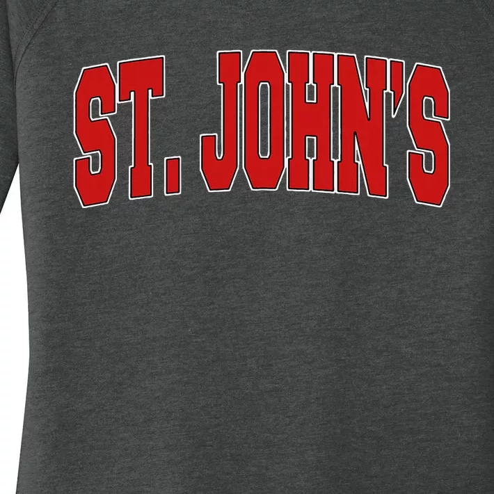 St John S Canada Varsity Style Vintage Retro Canadian Sports Women's Perfect Tri Tunic Long Sleeve Shirt