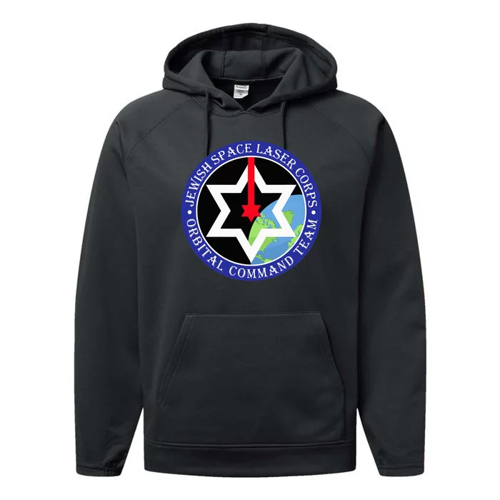 Secret Jewish Space Laser Corps Mazel Tov Funny Performance Fleece Hoodie