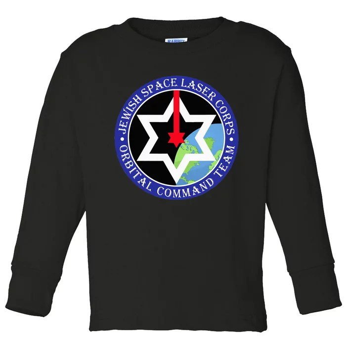 Secret Jewish Space Laser Corps Mazel Tov Funny Toddler Long Sleeve Shirt