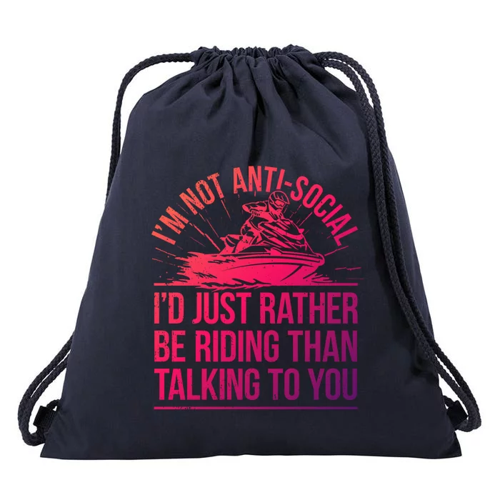 Sarcastic Jet Skiing I Watercraft Rider Jet Skiing Gift Drawstring Bag