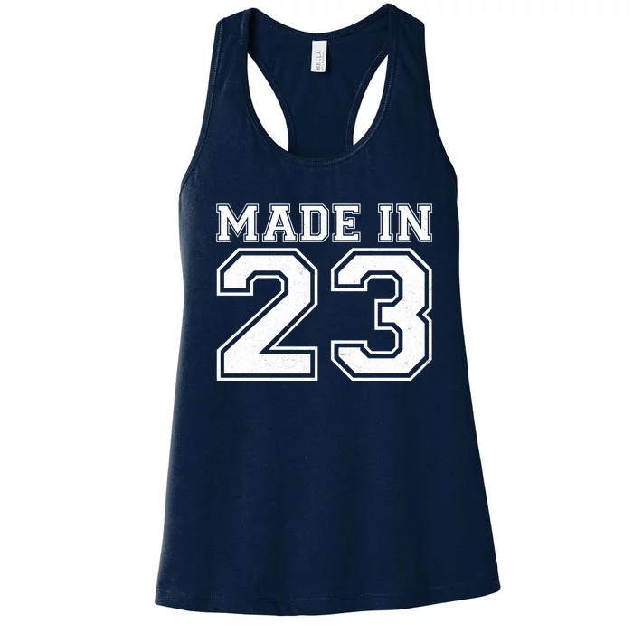 Sporty Jersey Style Made In 1923 100th Birthday Women's Racerback Tank