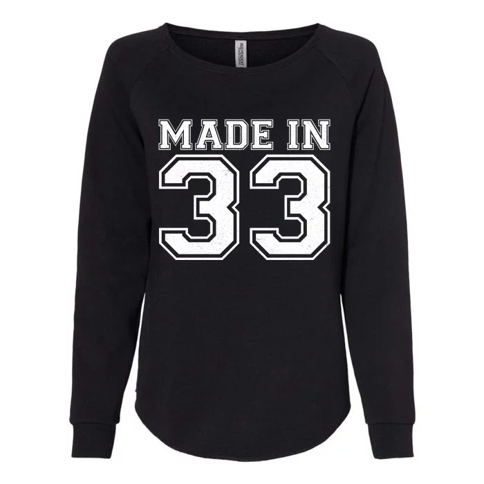 Sporty Jersey Style Made In 1933 90th Birthday Womens California Wash Sweatshirt