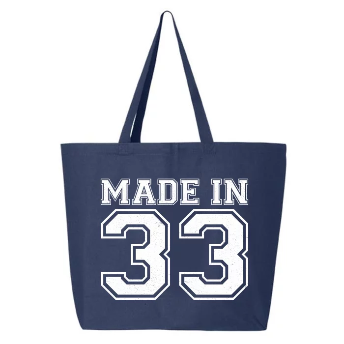 Sporty Jersey Style Made In 1933 90th Birthday 25L Jumbo Tote