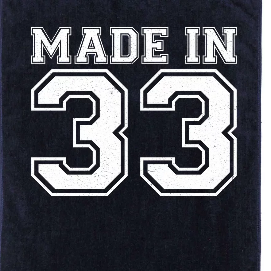 Sporty Jersey Style Made In 1933 90th Birthday Platinum Collection Golf Towel