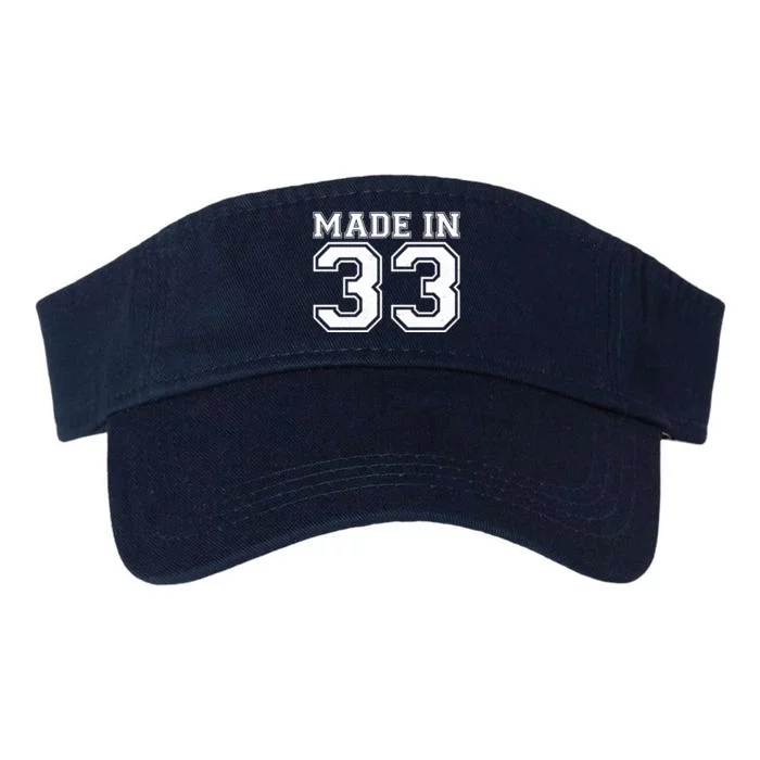 Sporty Jersey Style Made In 1933 90th Birthday Valucap Bio-Washed Visor