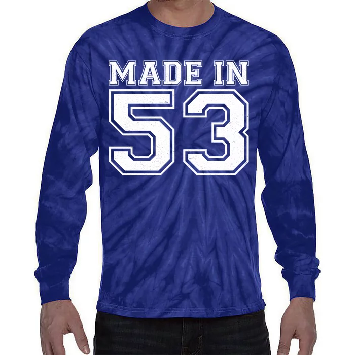 Sporty Jersey Style Made In 1953 70th Birthday Tie-Dye Long Sleeve Shirt