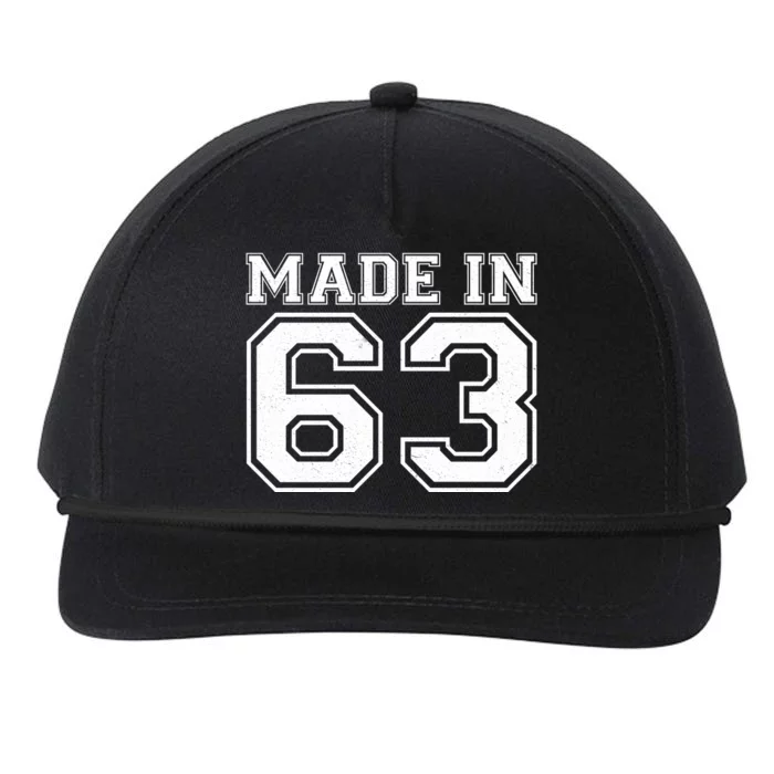 Sporty Jersey Style Made In 1963 60th Birthday Snapback Five-Panel Rope Hat