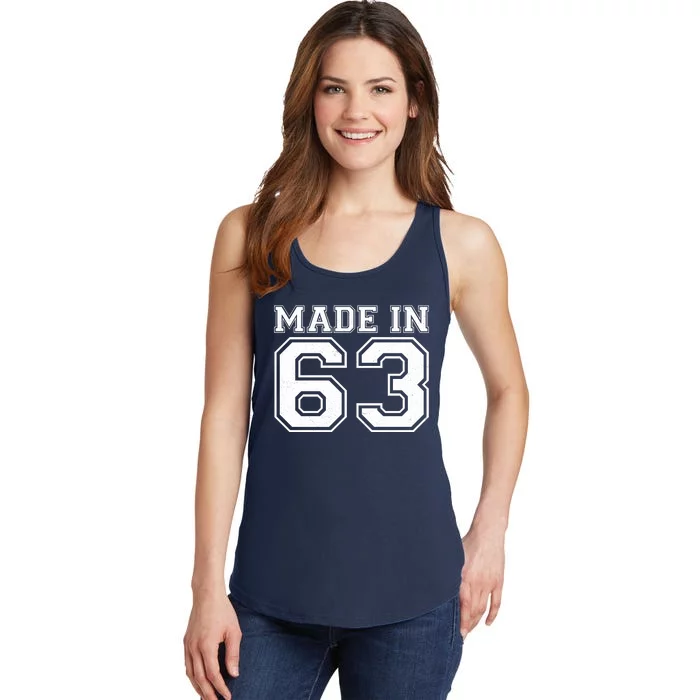 Sporty Jersey Style Made In 1963 60th Birthday Ladies Essential Tank