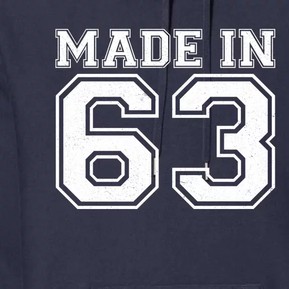 Sporty Jersey Style Made In 1963 60th Birthday Premium Hoodie